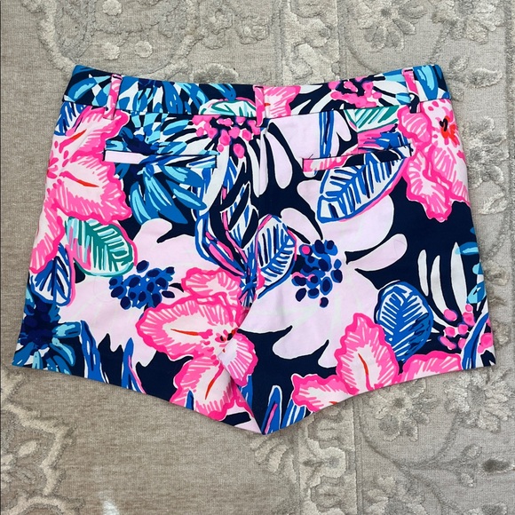 Lilly Pulitzer Pink and Blue Floral Women's Shorts - Picture 4 of 5